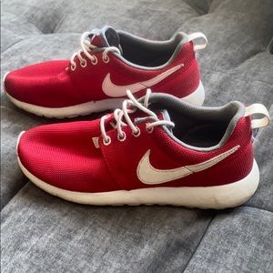Red Nike Roshe Run Sneakers